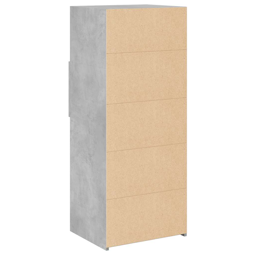 Hoge kast 50x42,5x124 cm bewerkt hout betongrijs