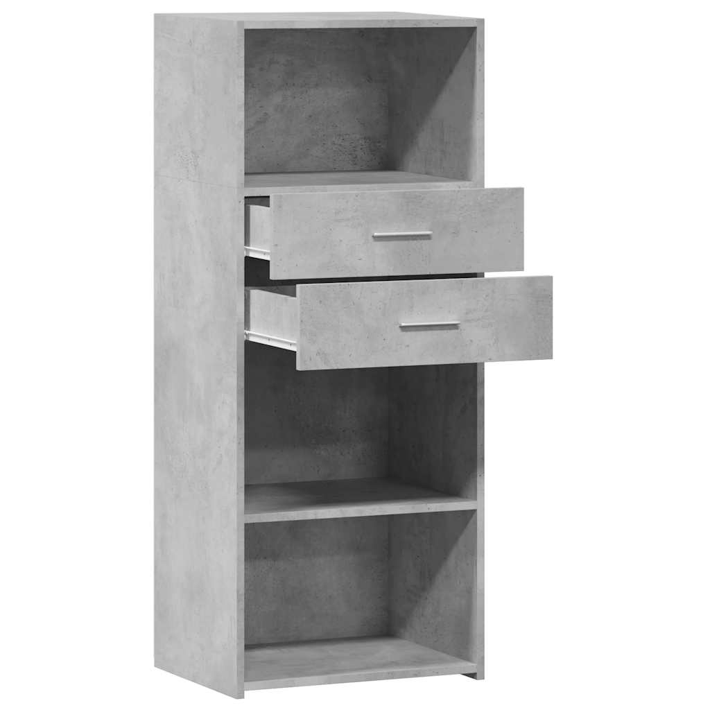 Hoge kast 50x42,5x124 cm bewerkt hout betongrijs
