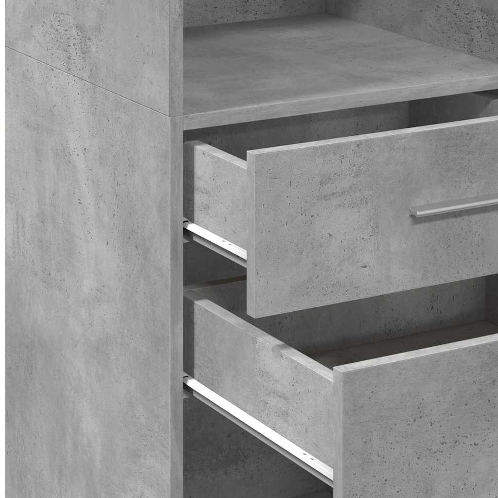 Hoge kast 50x42,5x124 cm bewerkt hout betongrijs