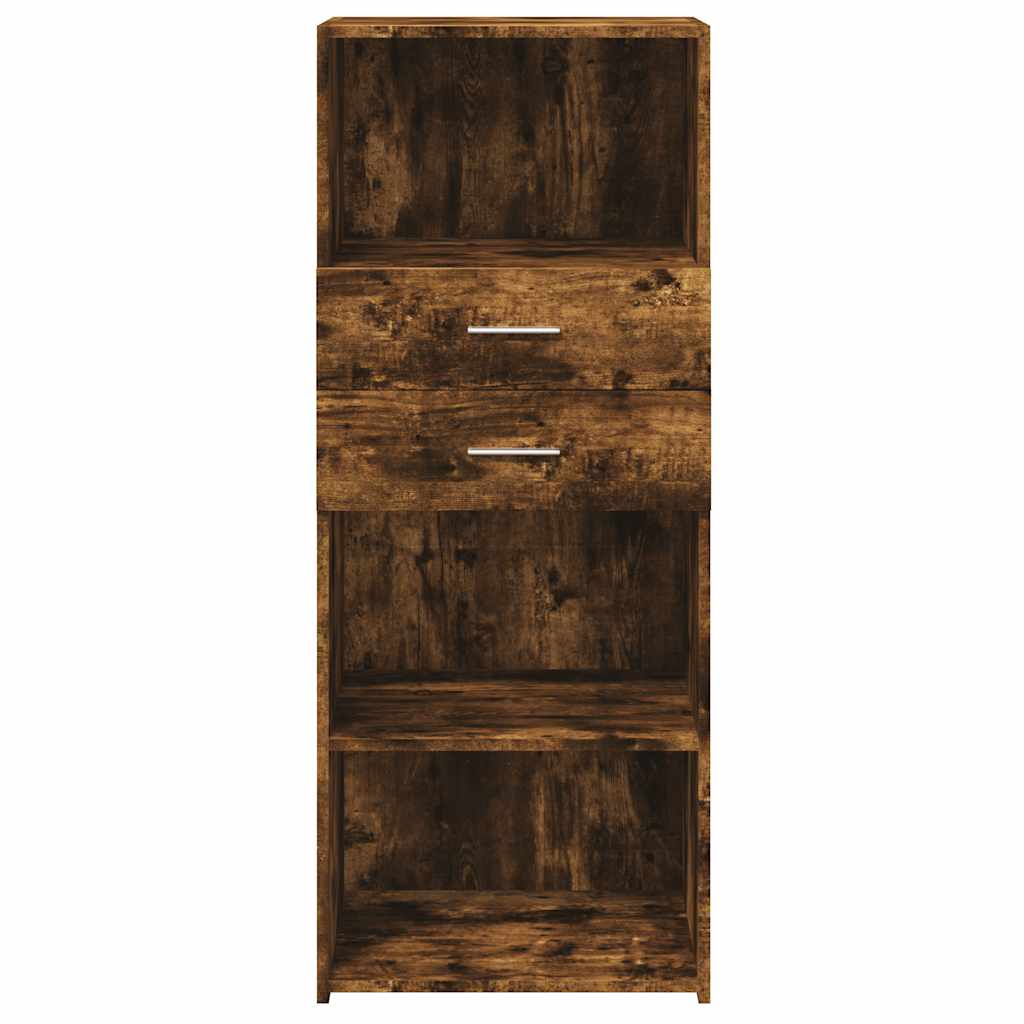 Hoge kast 50x42,5x124 cm bewerkt hout gerookt eikenkleurig