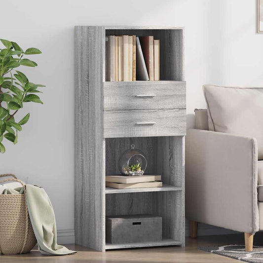 Hoge kast 50x42,5x124 cm bewerkt hout grijs sonoma eikenkleurig
