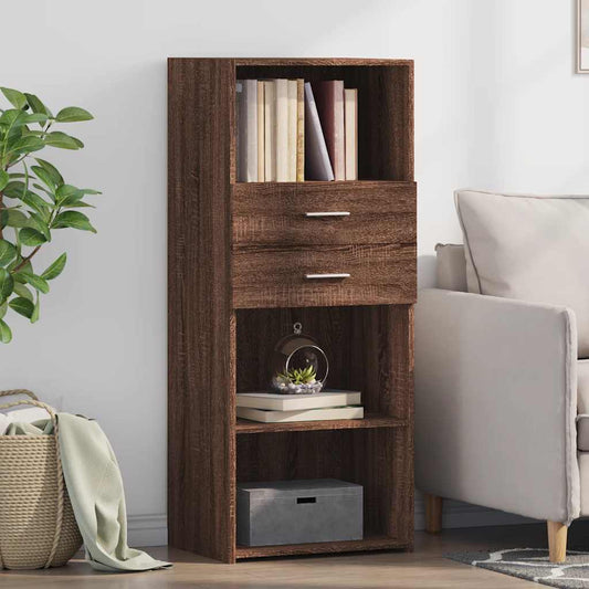 Hoge kast 50x42,5x124 cm bewerkt hout bruin eikenkleurig
