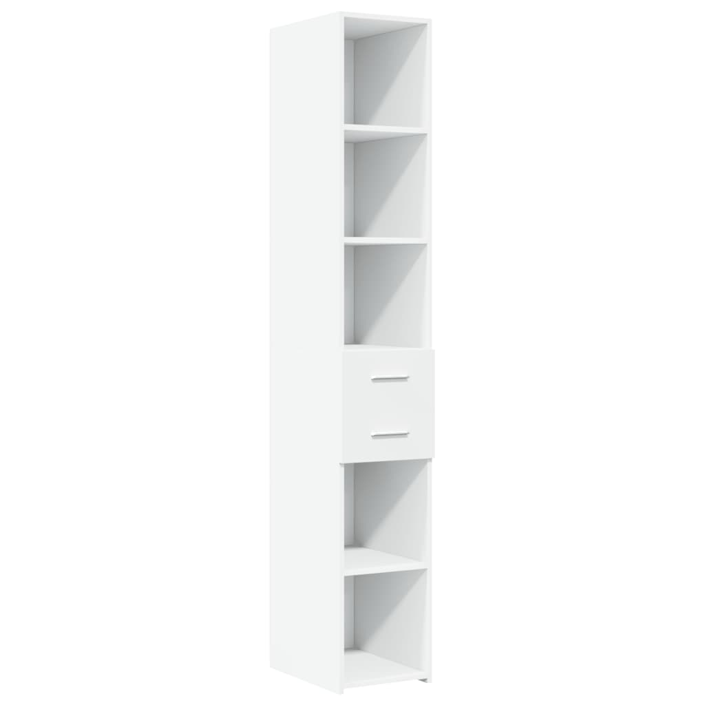 Hoge kast 30x42,5x185 cm bewerkt hout wit