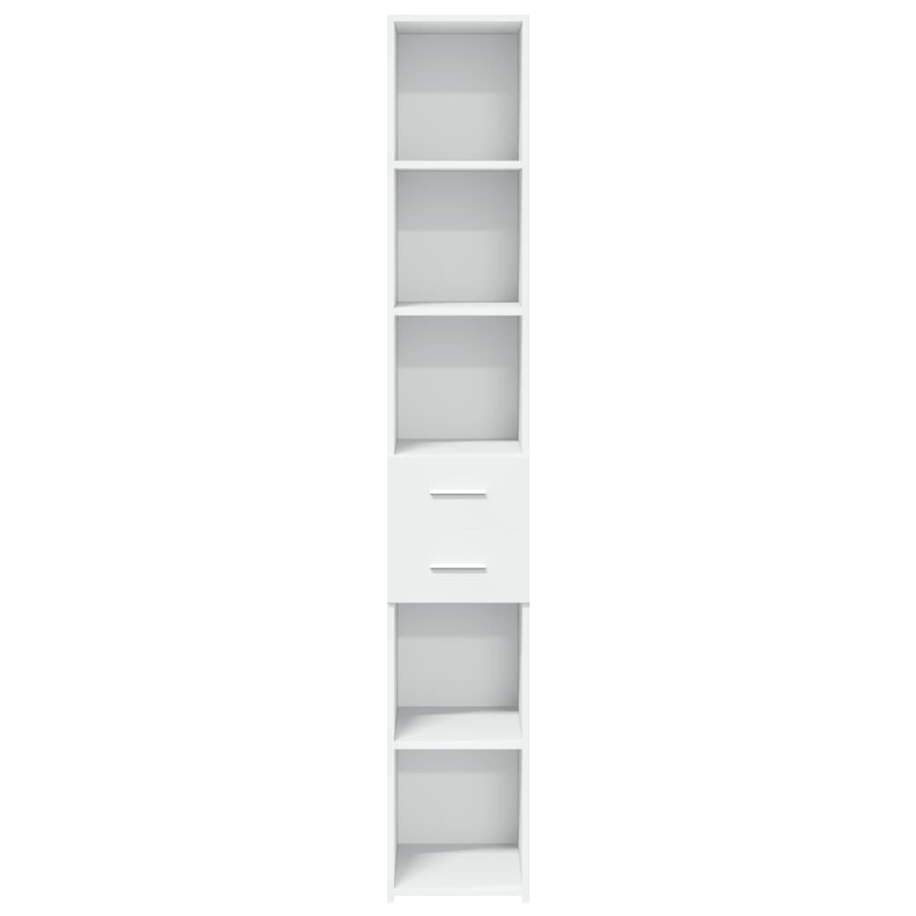 Hoge kast 30x42,5x185 cm bewerkt hout wit