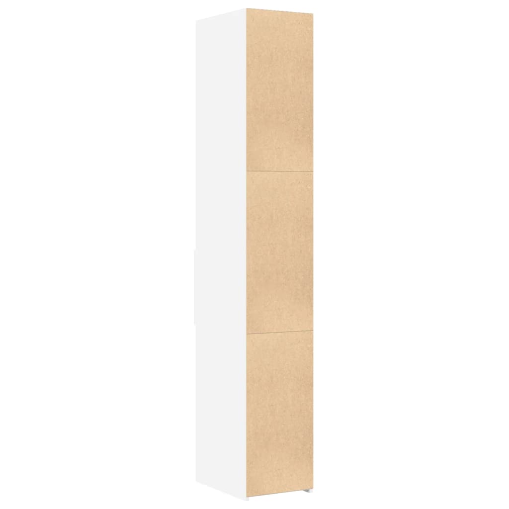 Hoge kast 30x42,5x185 cm bewerkt hout wit