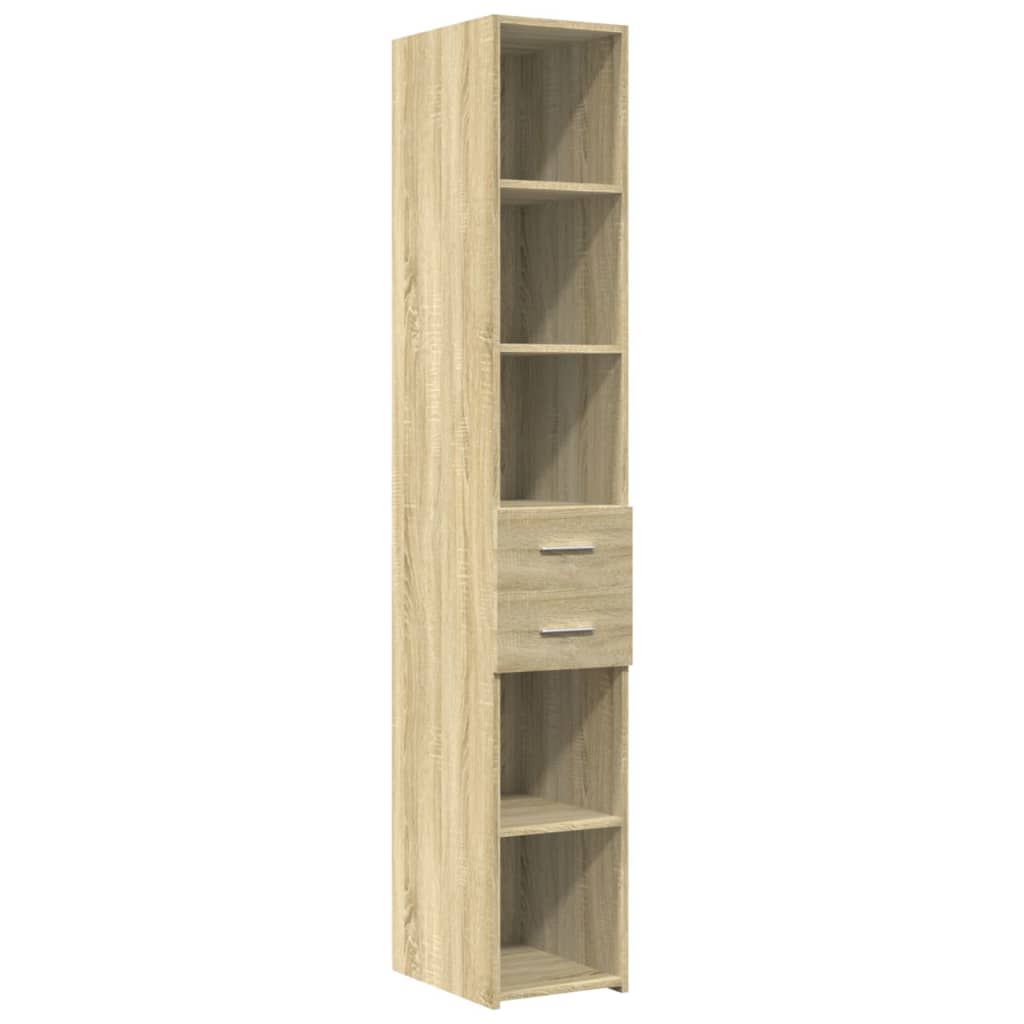 Hoge kast 30x42,5x185 cm bewerkt hout sonoma eikenkleurig