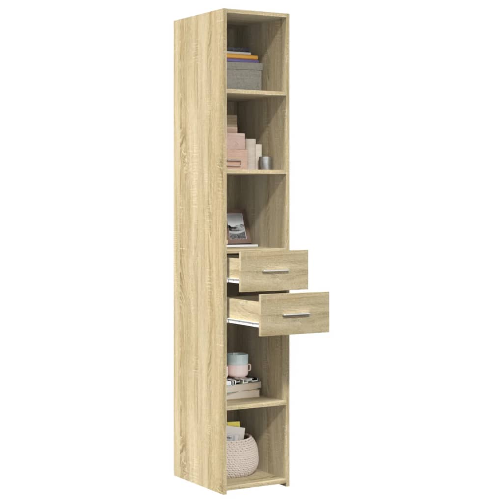 Hoge kast 30x42,5x185 cm bewerkt hout sonoma eikenkleurig