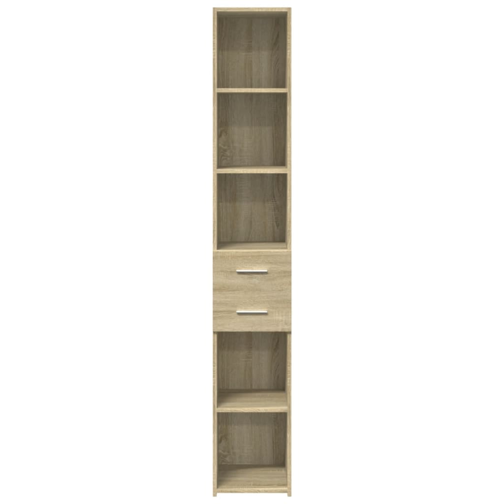 Hoge kast 30x42,5x185 cm bewerkt hout sonoma eikenkleurig