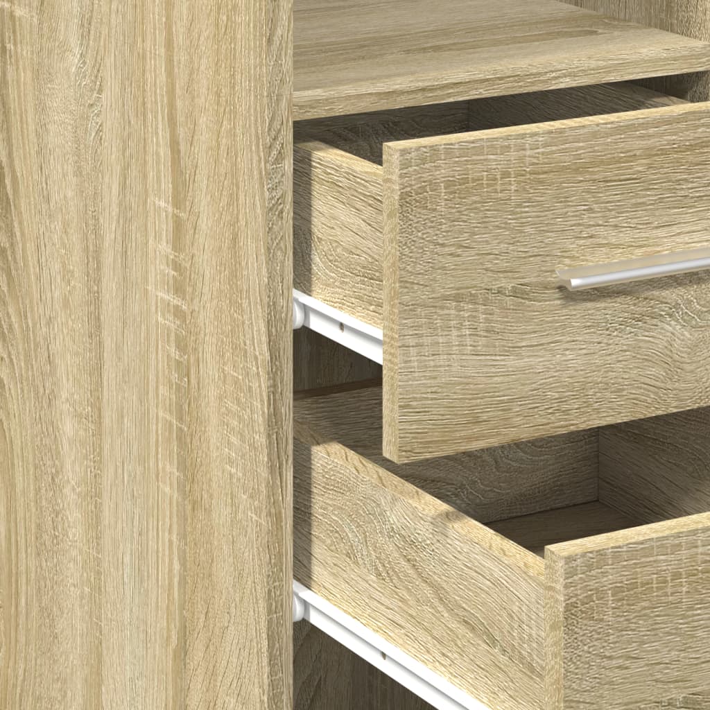 Hoge kast 30x42,5x185 cm bewerkt hout sonoma eikenkleurig