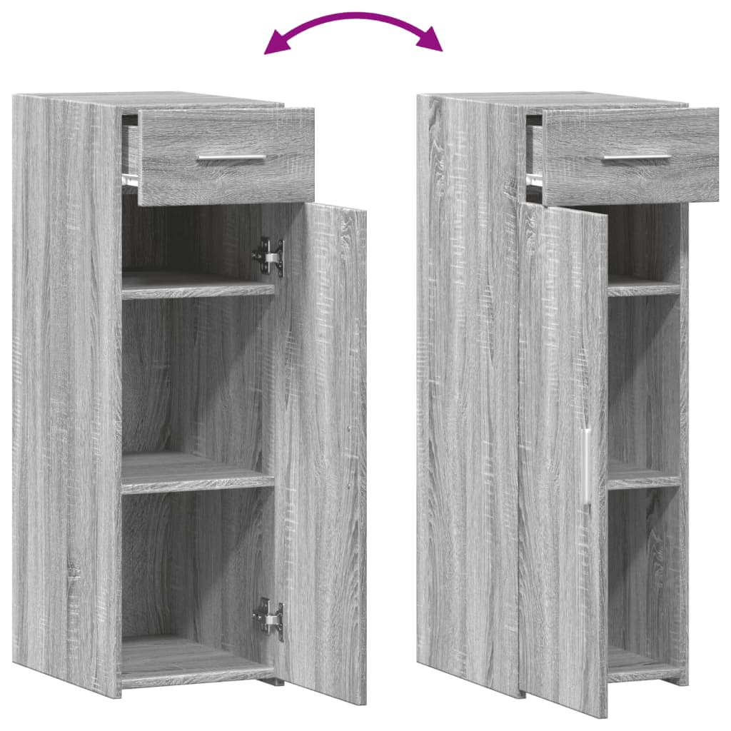 Dressoir 30x42,5x93 cm bewerkt hout grijs sonoma eikenkleurig