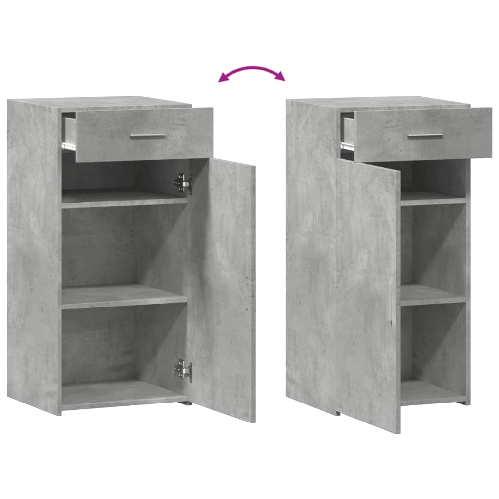 Dressoir 45x42,5x93 cm bewerkt hout betongrijs