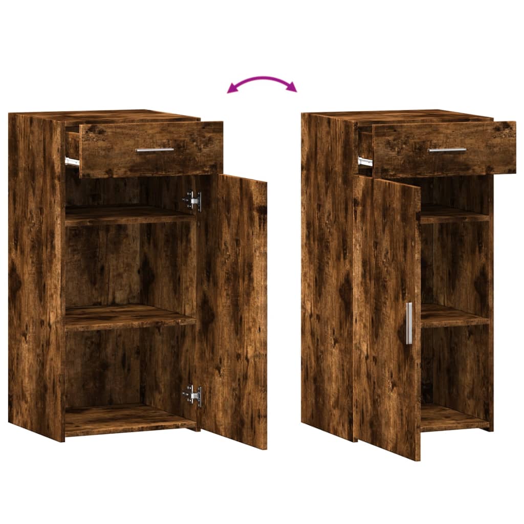 Dressoir 45x42,5x93 cm bewerkt hout gerookt eikenkleurig