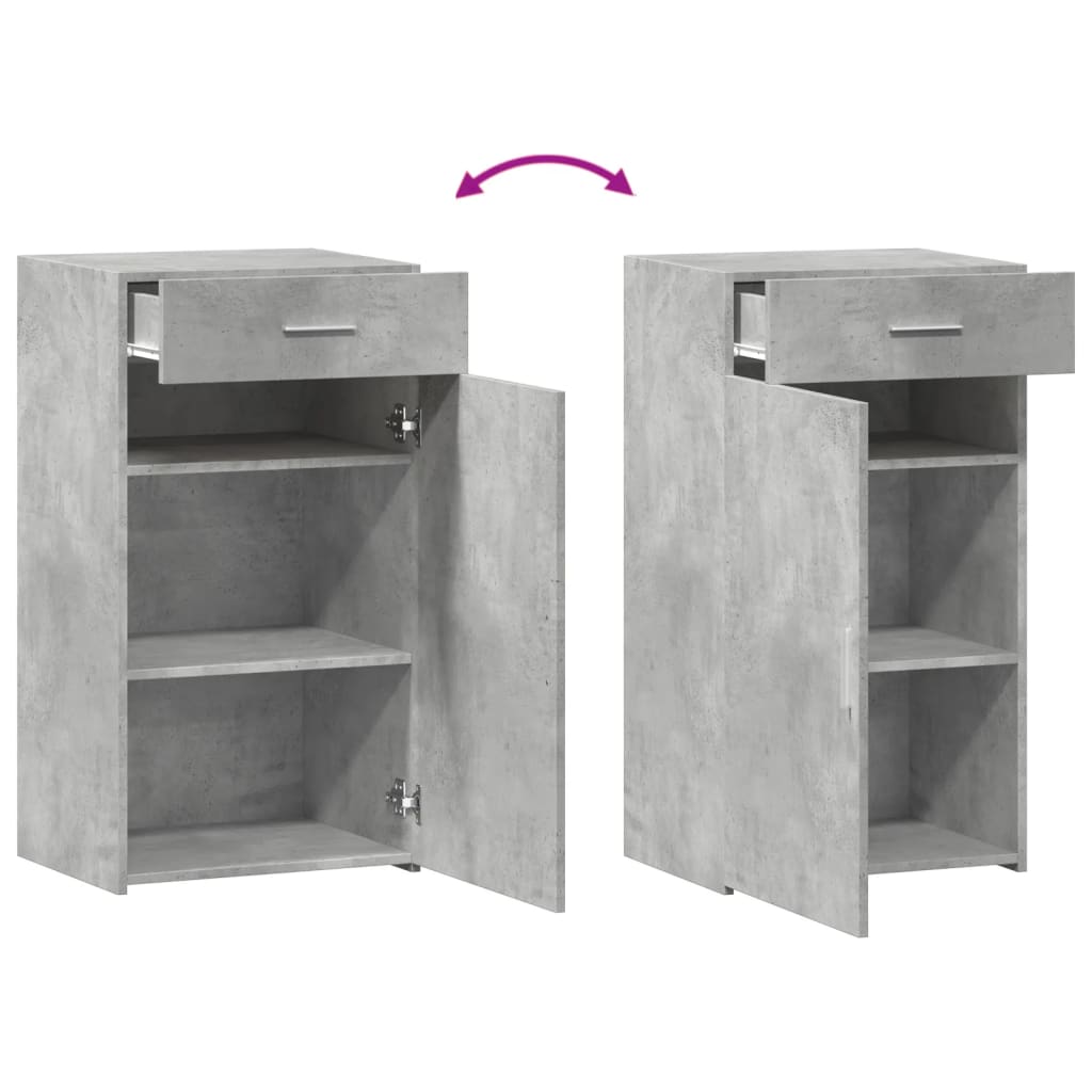 Dressoir 50x42,5x93 cm bewerkt hout betongrijs