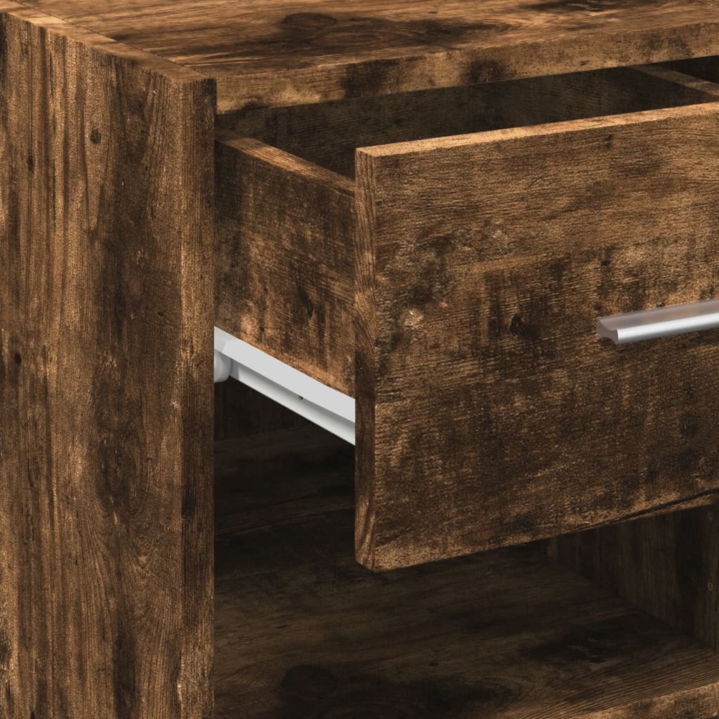 Dressoir 30x42,5x93 cm bewerkt hout gerookt eikenkleurig