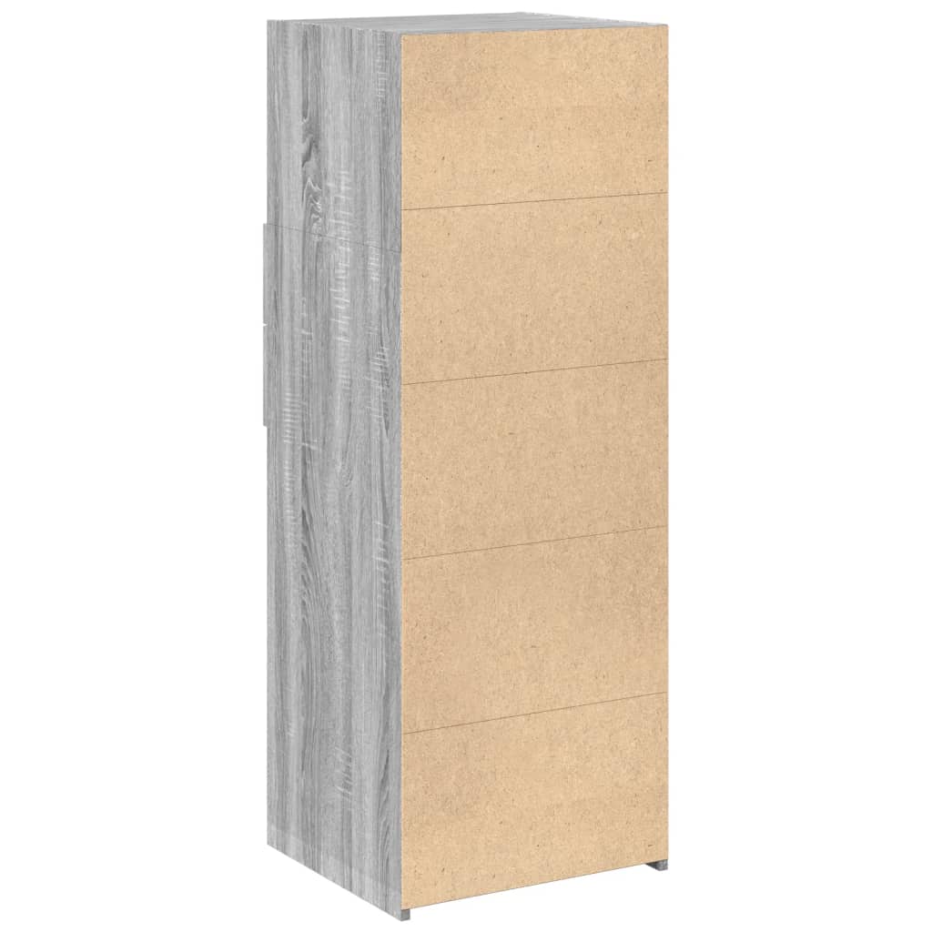 Dressoir 30x42,5x93 cm bewerkt hout grijs sonoma eikenkleurig