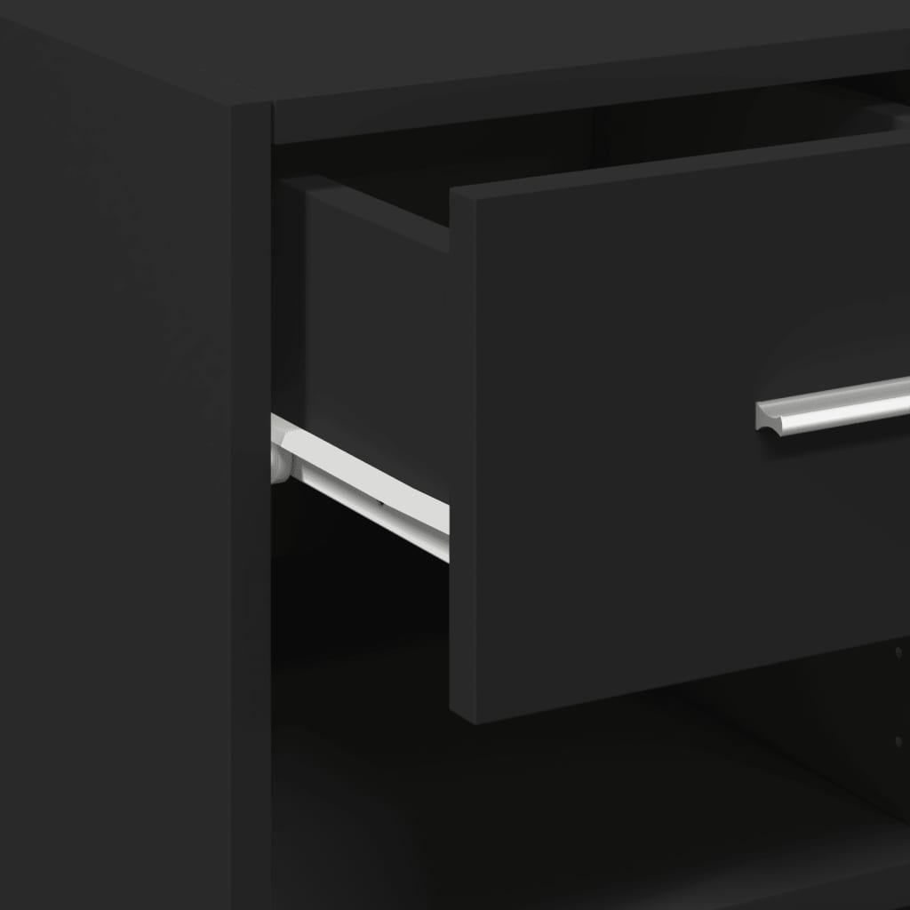 Dressoir 45x42,5x93 cm bewerkt hout zwart