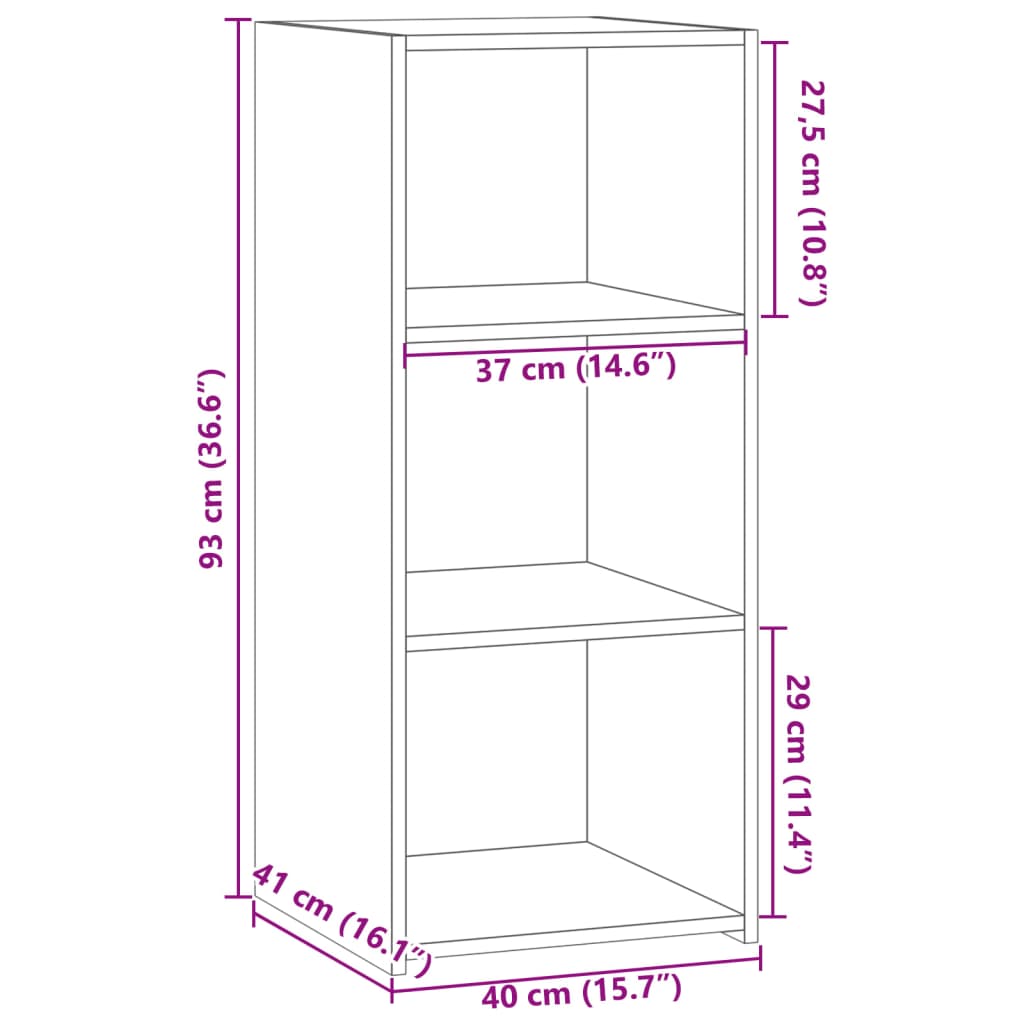Dressoir 40x41x93 cm bewerkt hout sonoma eikenkleurig