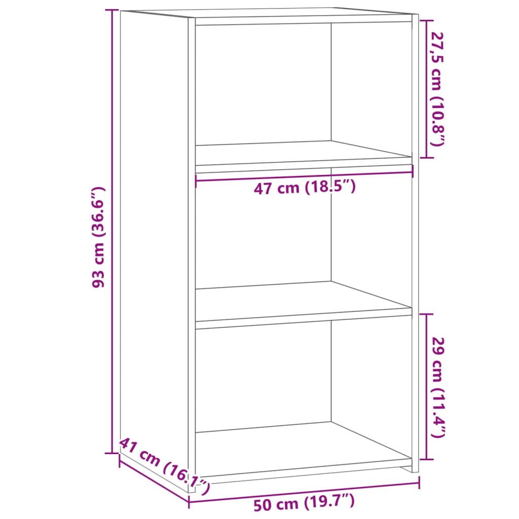 Dressoir 50x41x93 cm bewerkt hout wit