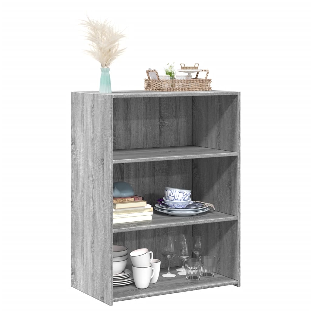 Dressoir 70x41x93 cm bewerkt hout grijs sonoma eikenkleurig