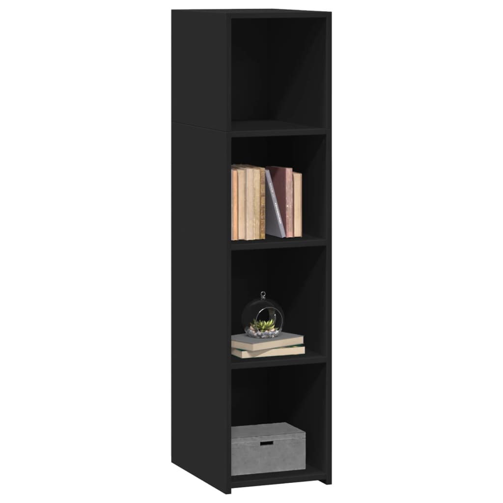 Hoge kast 30x41x124 cm bewerkt hout zwart