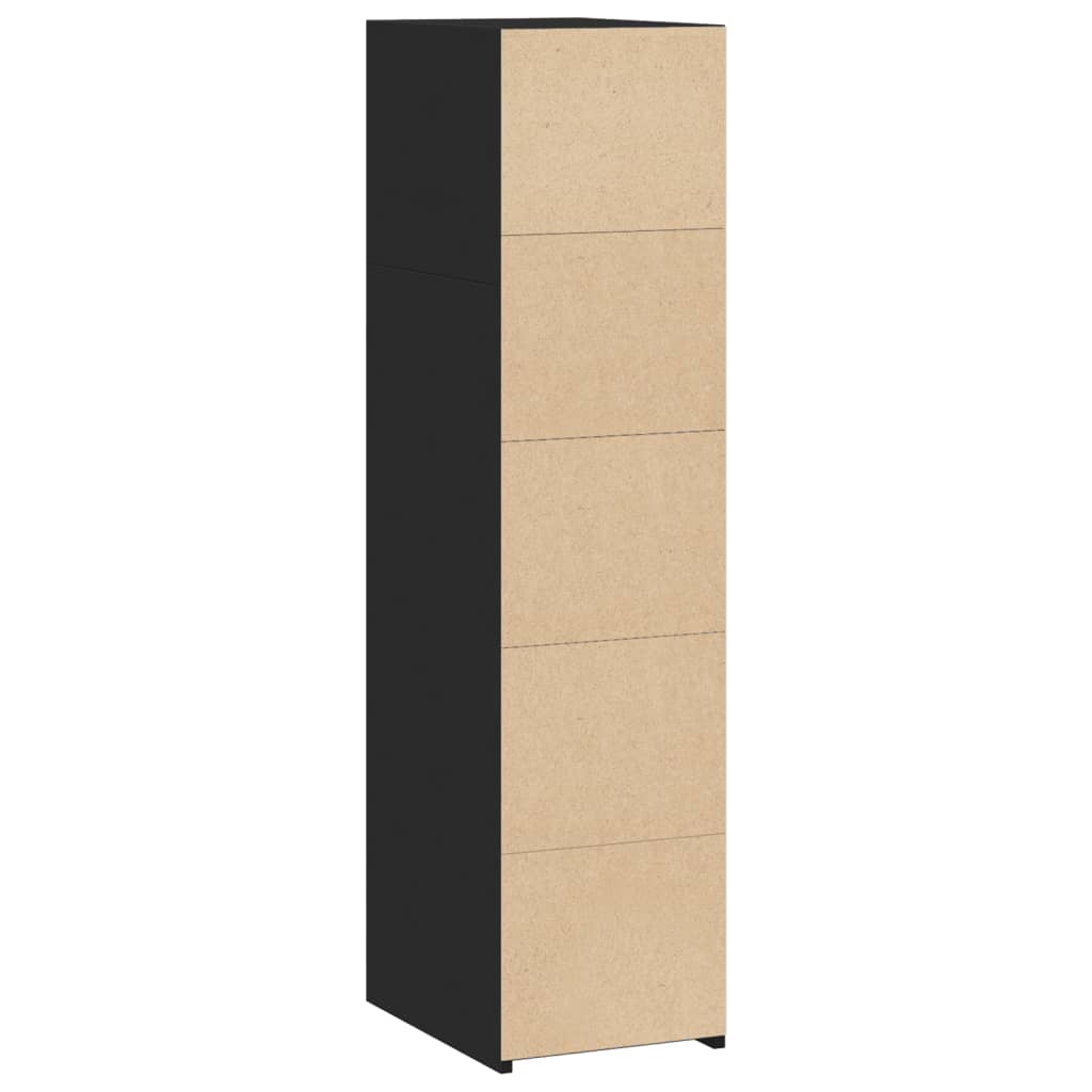 Hoge kast 30x41x124 cm bewerkt hout zwart