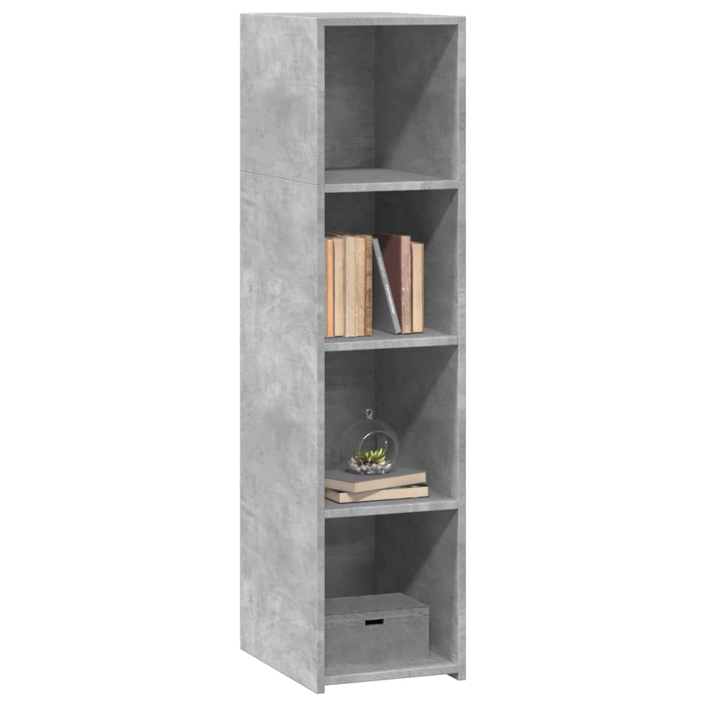 Hoge kast 30x41x124 cm bewerkt hout betongrijs