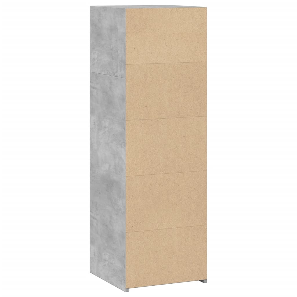 Hoge kast 40x41x124 cm bewerkt hout betongrijs