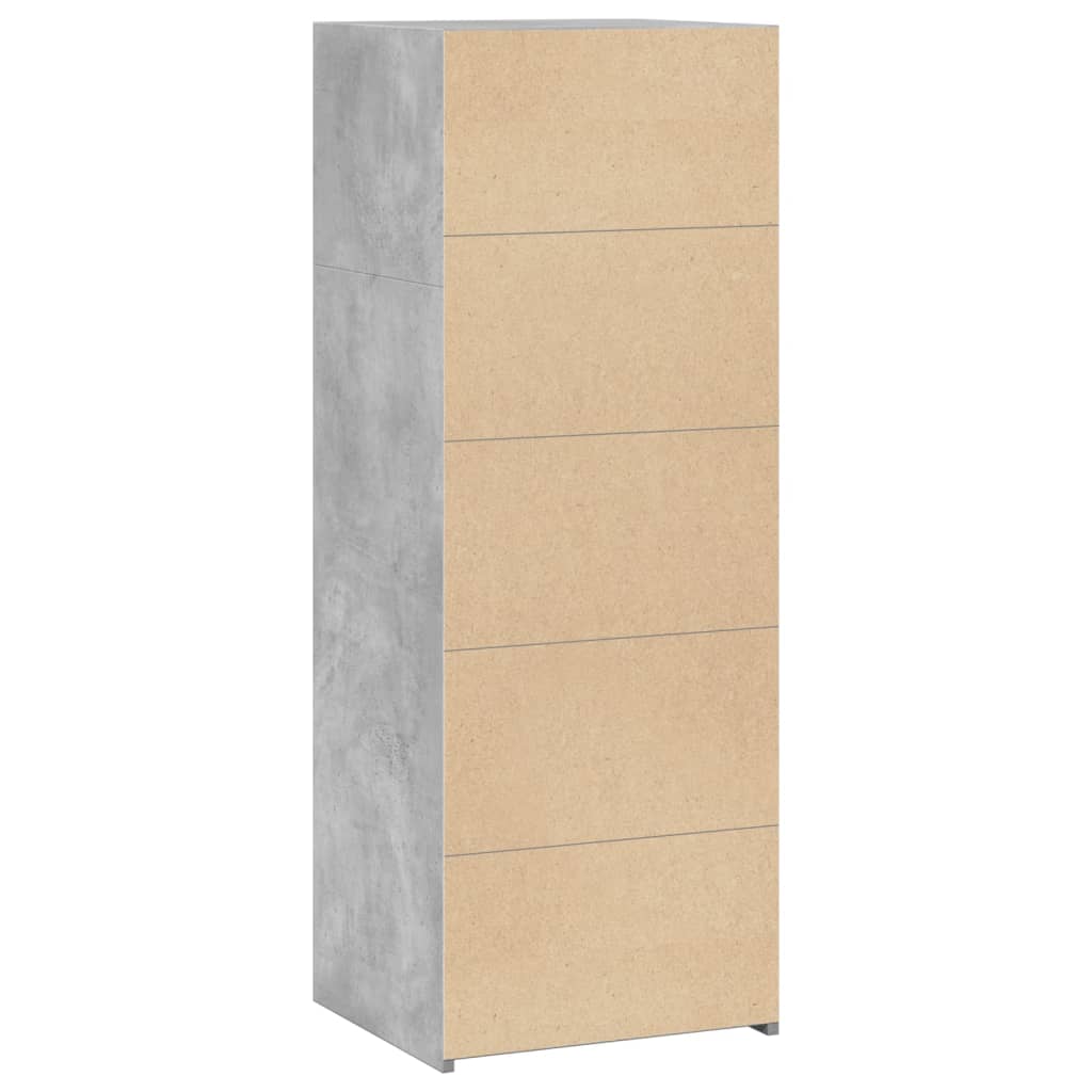 Hoge kast 45x41x124 cm bewerkt hout betongrijs