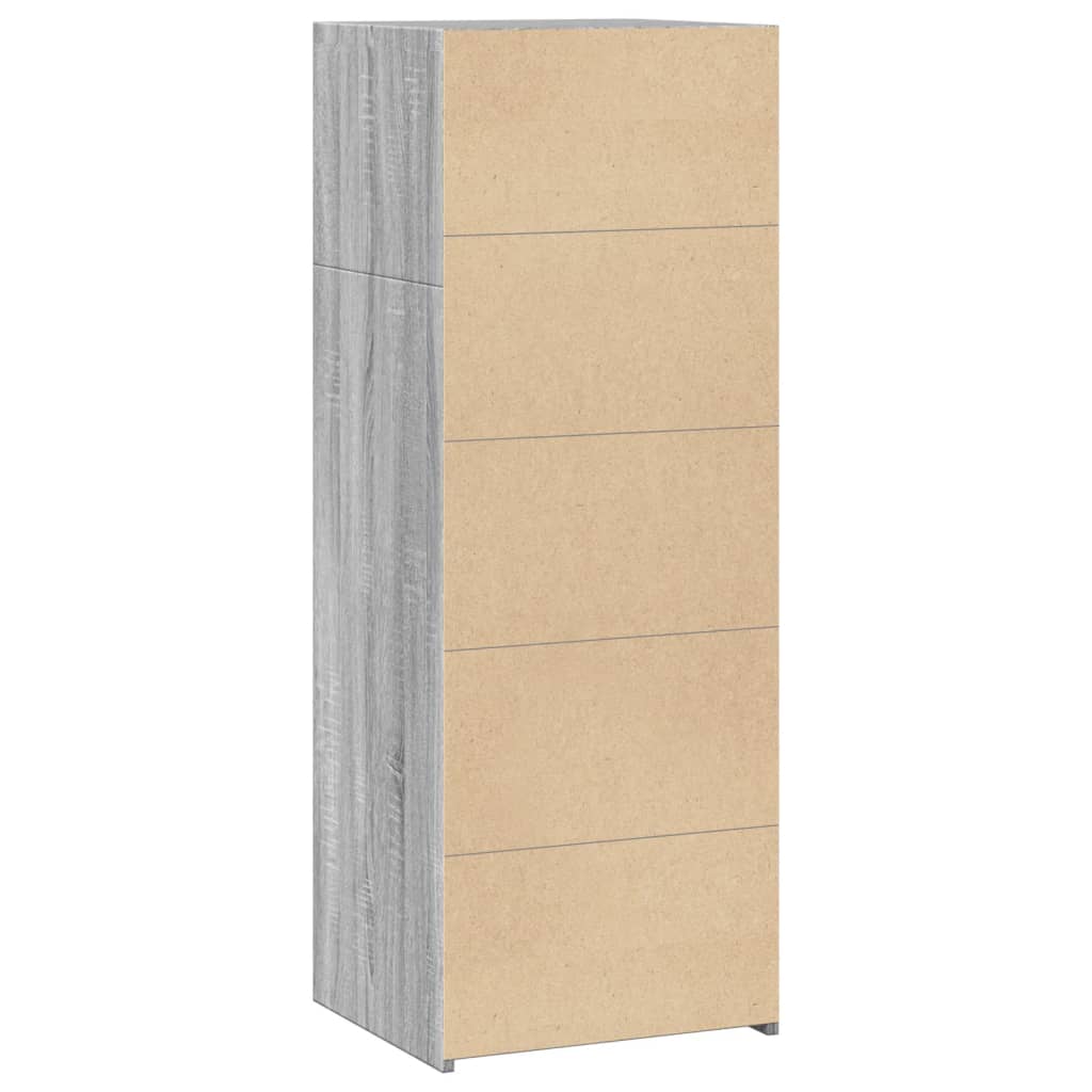 Hoge kast 45x41x124 cm bewerkt hout grijs sonoma eikenkleurig