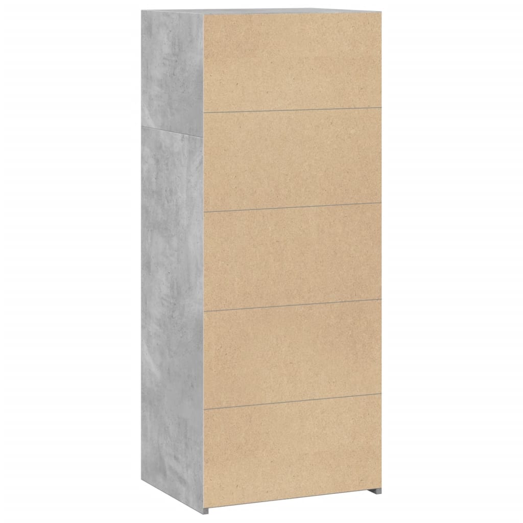 Hoge kast 50x41x124 cm bewerkt hout betongrijs