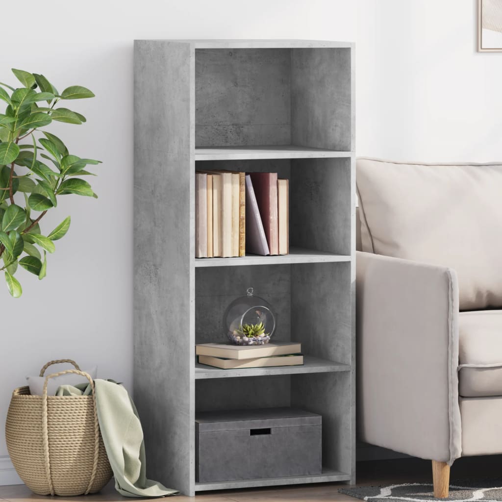 Hoge kast 50x41x124 cm bewerkt hout betongrijs