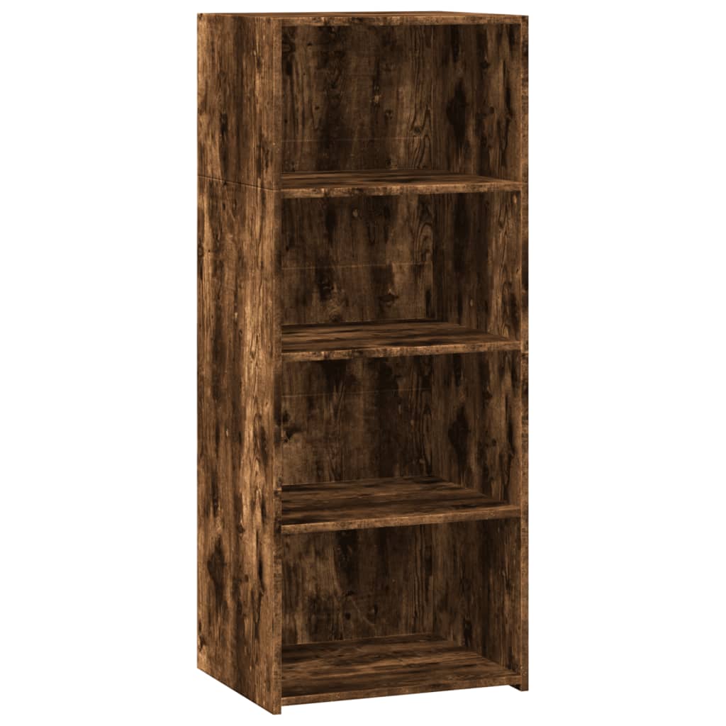 Hoge kast 50x41x124 cm bewerkt hout gerookt eikenkleurig
