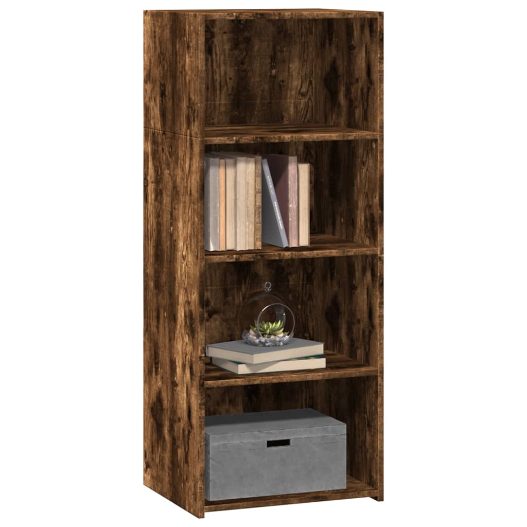 Hoge kast 50x41x124 cm bewerkt hout gerookt eikenkleurig