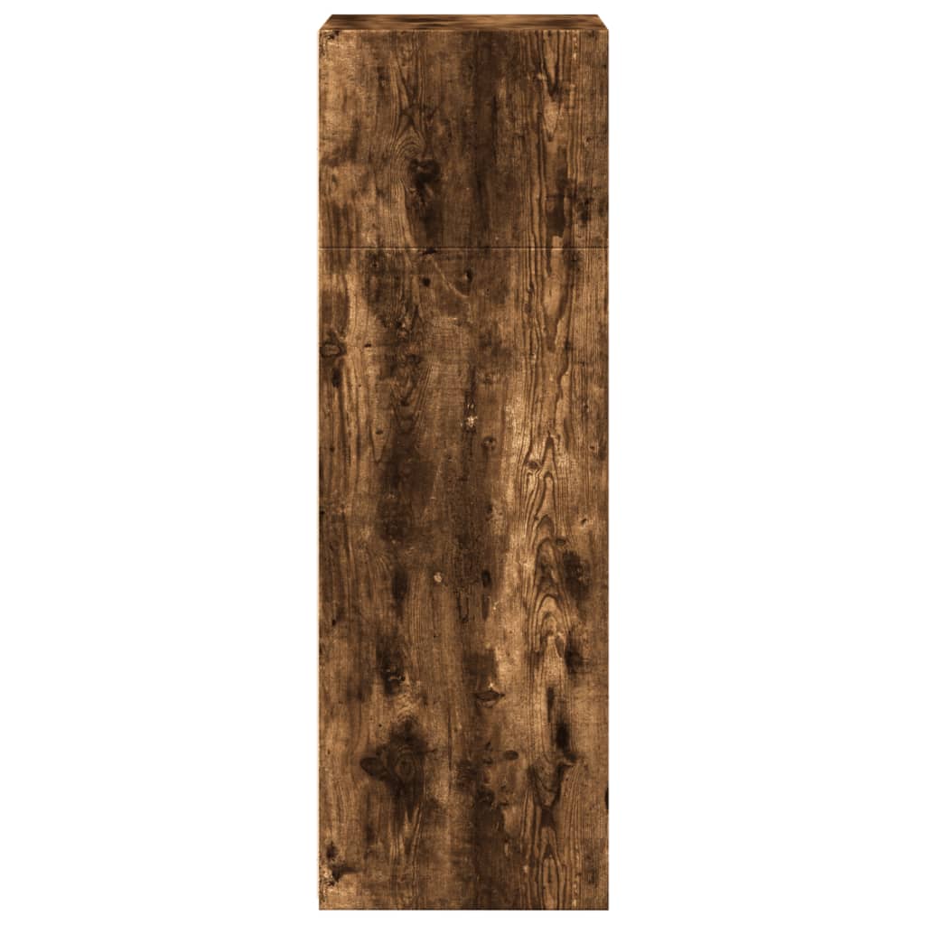 Hoge kast 50x41x124 cm bewerkt hout gerookt eikenkleurig