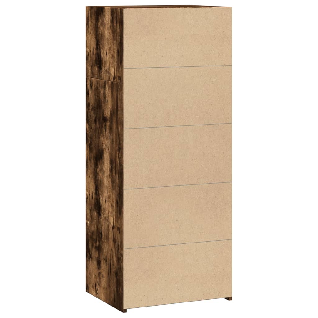 Hoge kast 50x41x124 cm bewerkt hout gerookt eikenkleurig