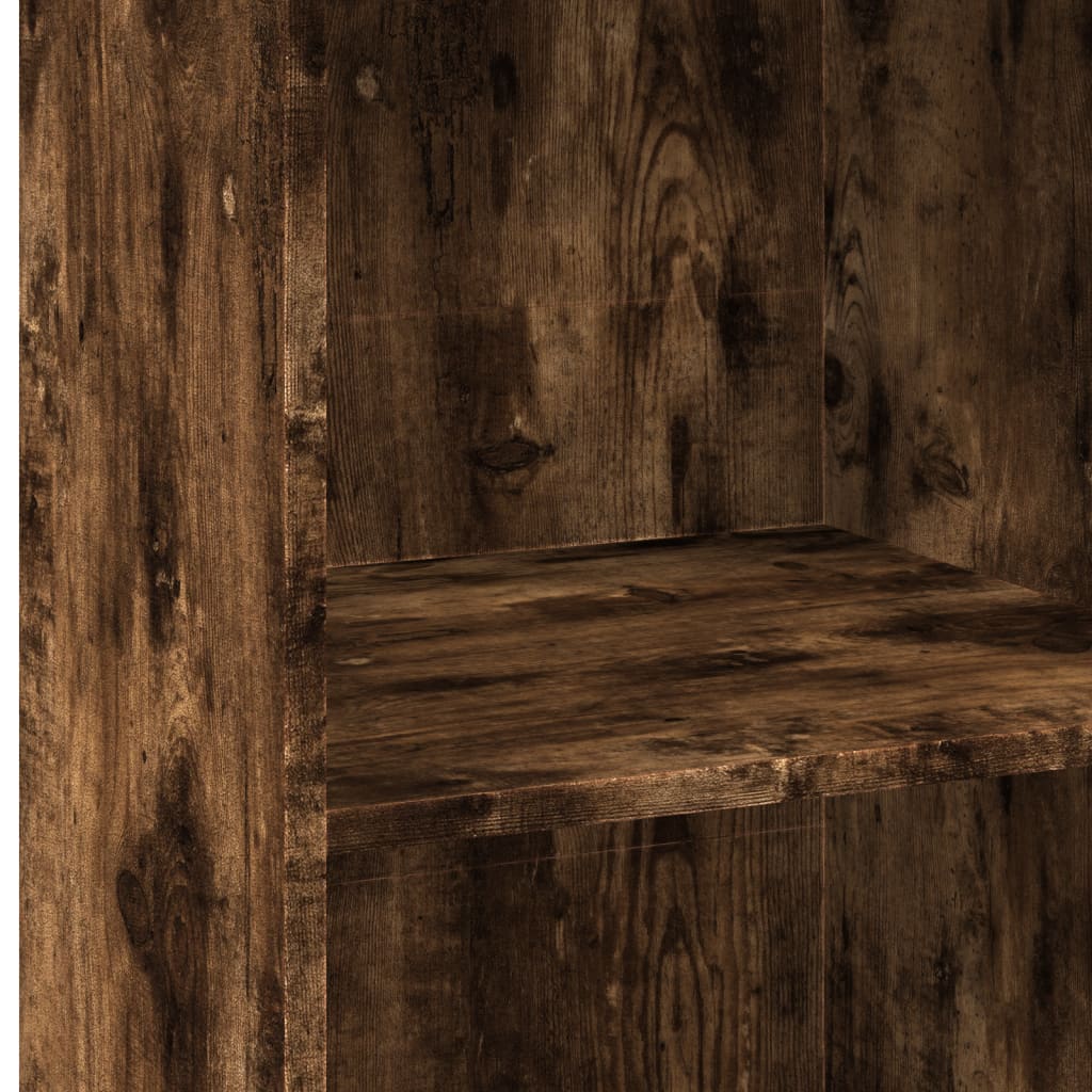 Hoge kast 50x41x124 cm bewerkt hout gerookt eikenkleurig
