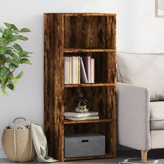 Hoge kast 50x41x124 cm bewerkt hout gerookt eikenkleurig