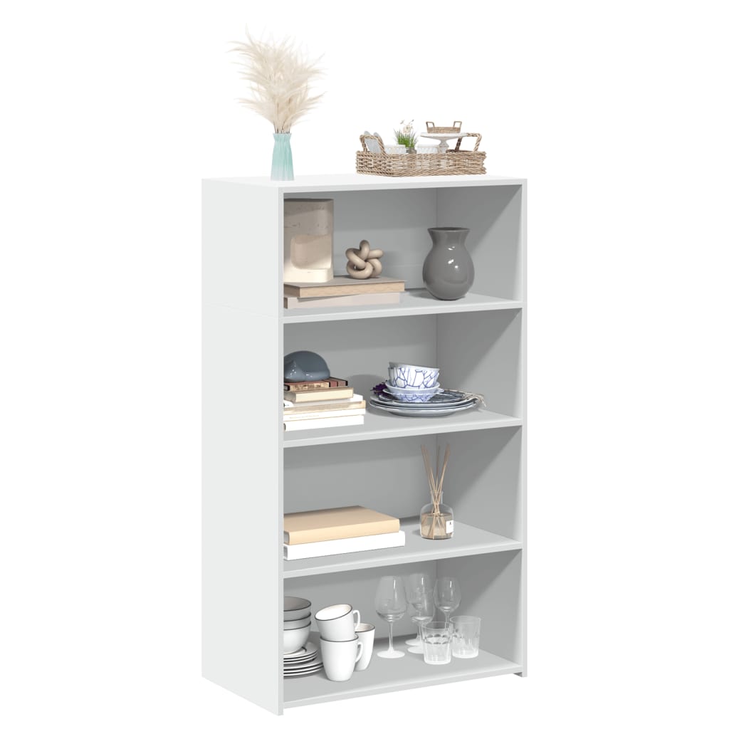 Hoge kast 70x41x124 cm bewerkt hout wit