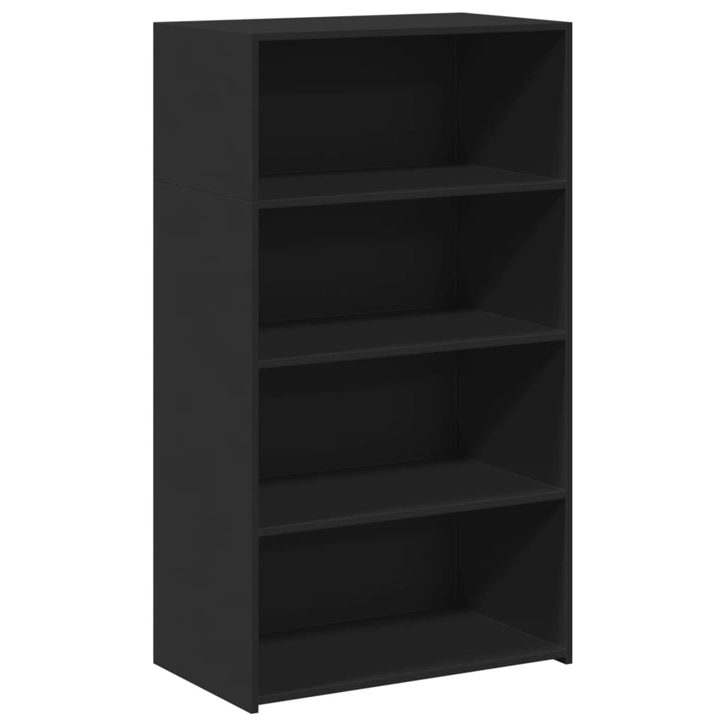 Hoge kast 70x41x124 cm bewerkt hout zwart
