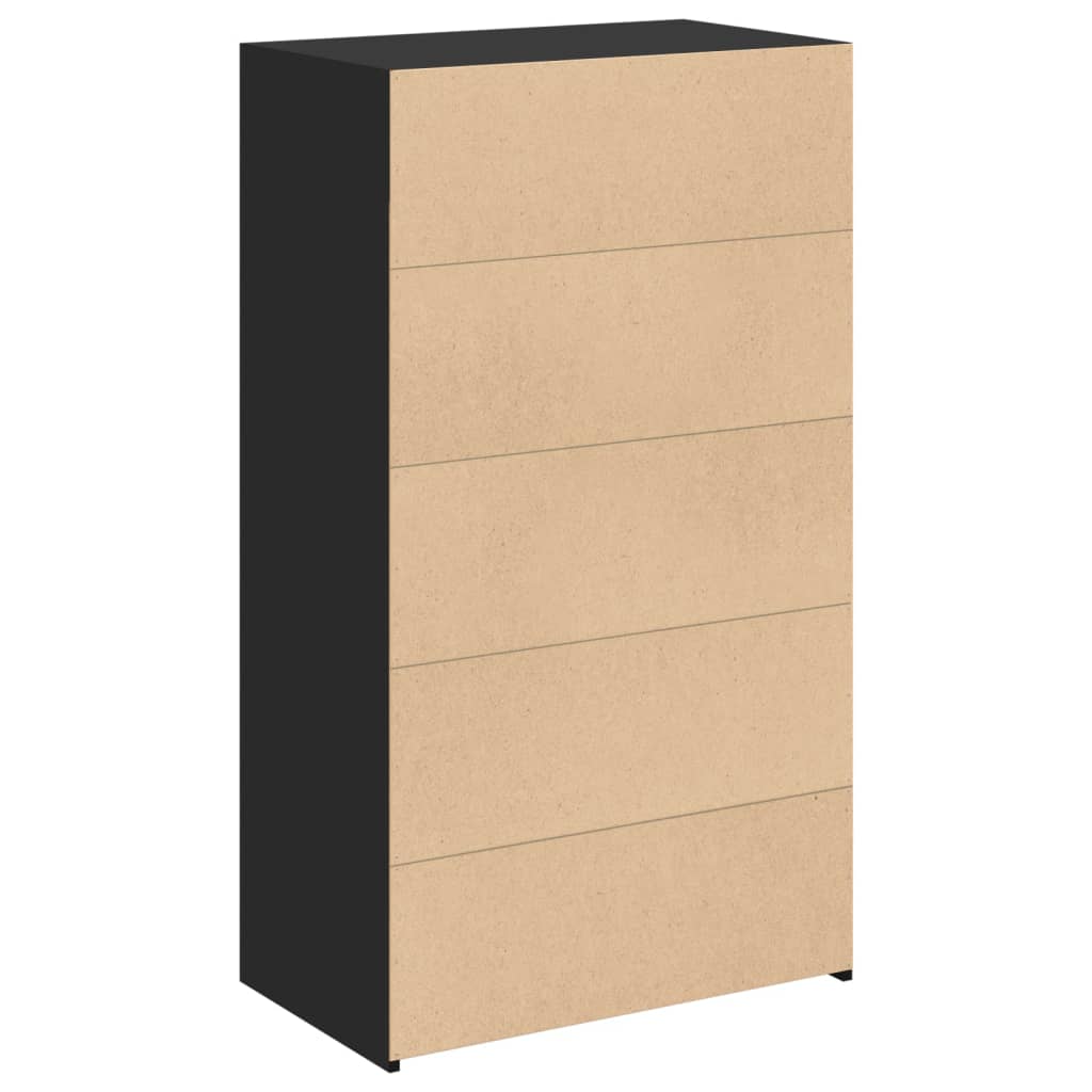 Hoge kast 70x41x124 cm bewerkt hout zwart