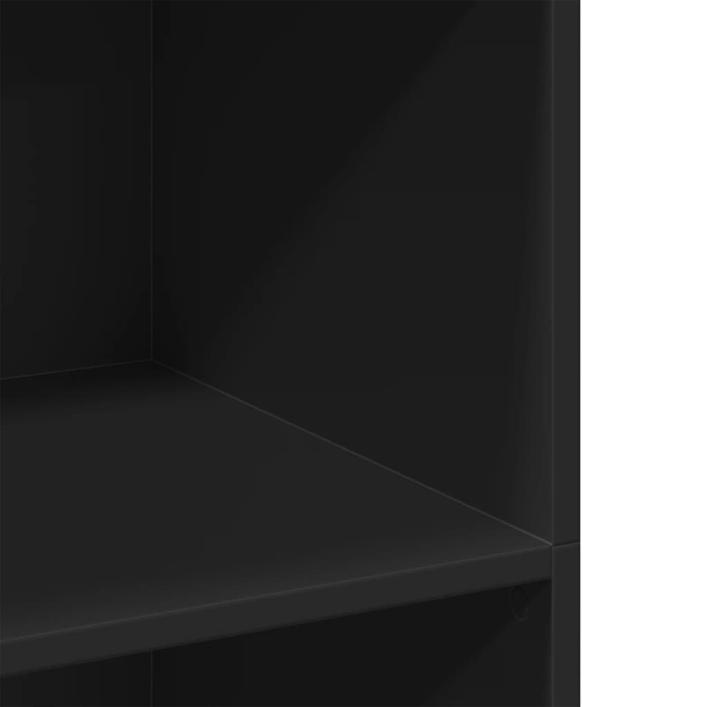 Hoge kast 70x41x124 cm bewerkt hout zwart