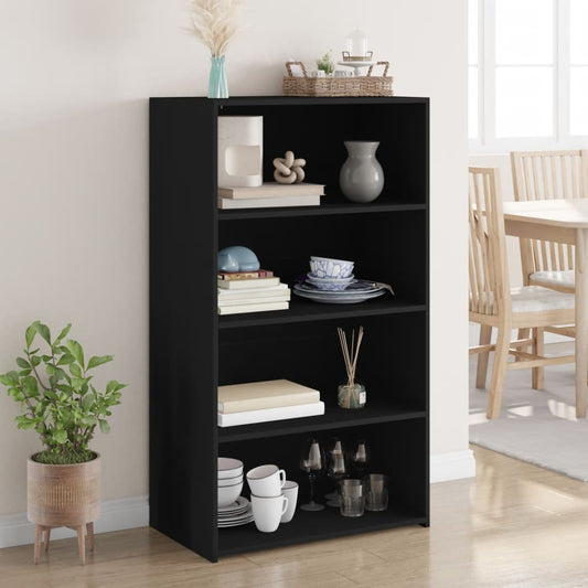 Hoge kast 70x41x124 cm bewerkt hout zwart