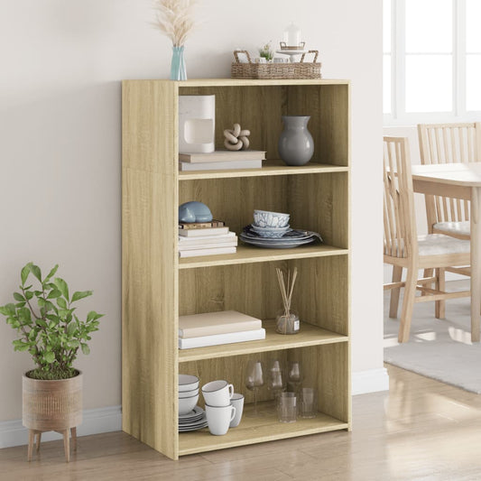 Hoge kast 70x41x124 cm bewerkt hout sonoma eikenkleurig