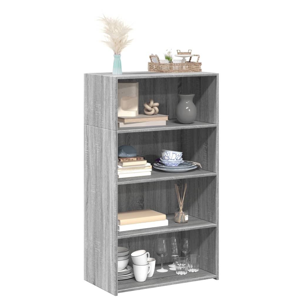 Hoge kast 70x41x124 cm bewerkt hout grijs sonoma eikenkleurig