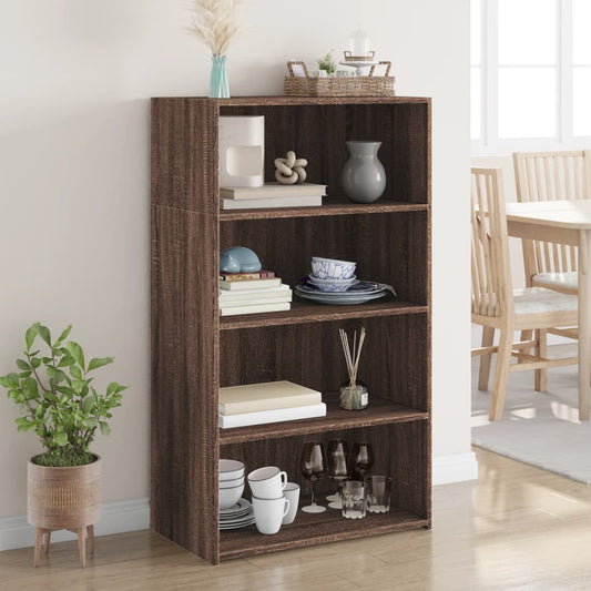 Hoge kast 70x41x124 cm bewerkt hout bruin eikenkleur