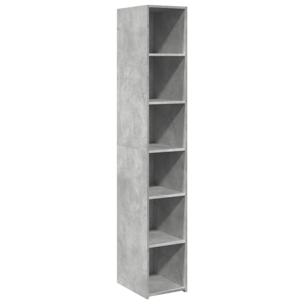Hoge kast 30x41x185 cm bewerkt hout betongrijs