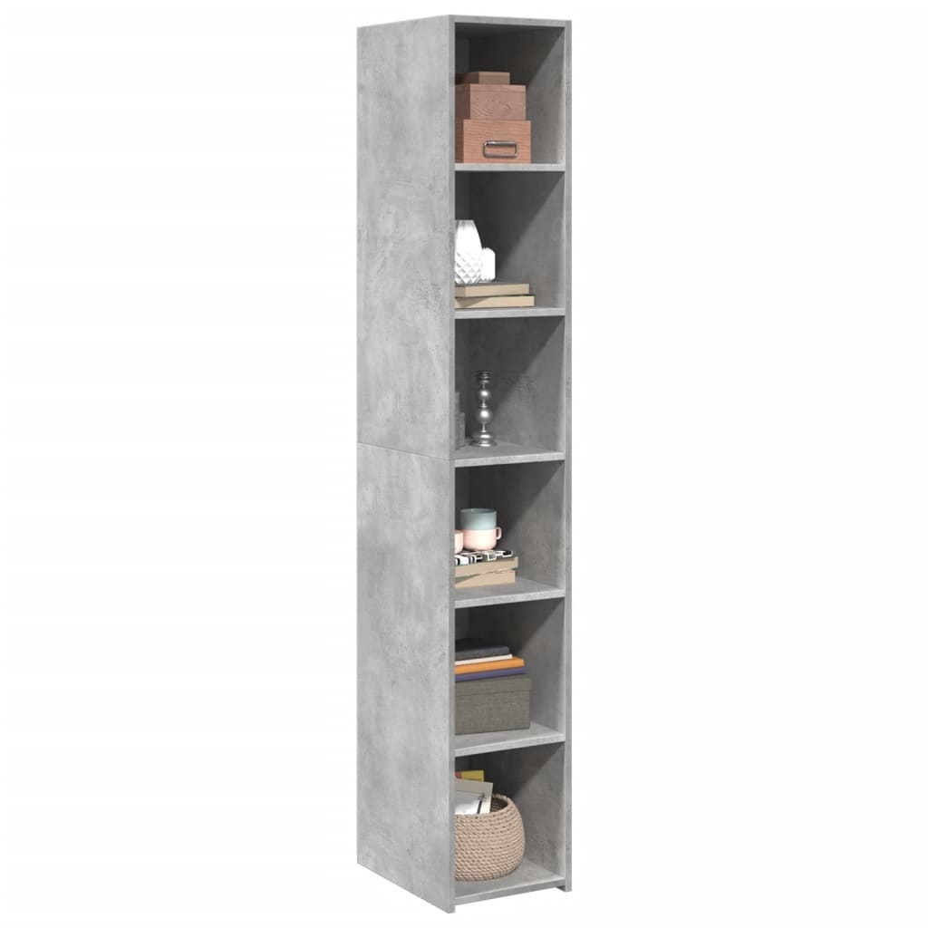 Hoge kast 30x41x185 cm bewerkt hout betongrijs