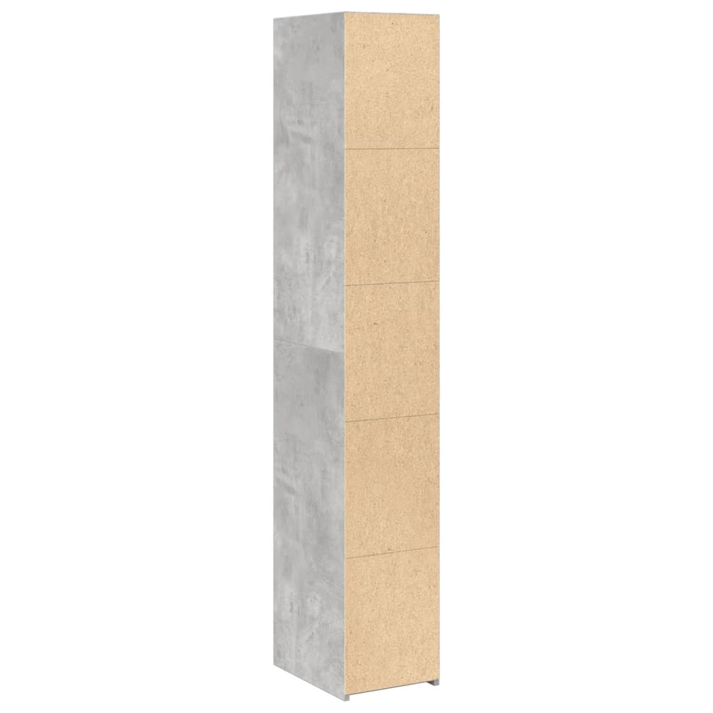 Hoge kast 30x41x185 cm bewerkt hout betongrijs
