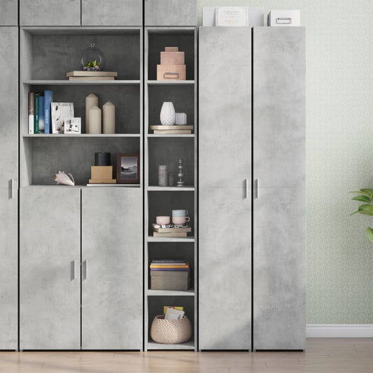 Hoge kast 30x41x185 cm bewerkt hout betongrijs