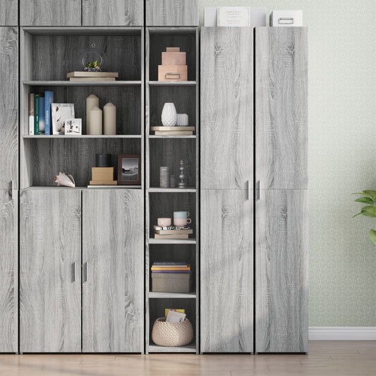Hoge kast 30x41x185 cm bewerkt hout grijs sonoma eikenkleurig